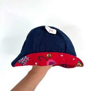 VTG 90s Girls Denim Bucket 4T NWT Deadstock Sprockets Floral Brim Blossom Xmas